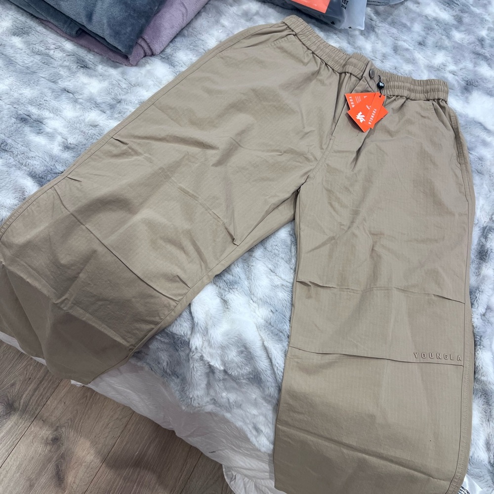 YoungLA Khaki Wide-Leg Cargo Pants